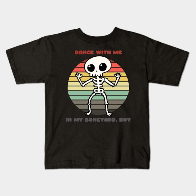 Sunset Skeleton / Dance With Me in My Boneyard, Boy Kids T-Shirt by nathalieaynie